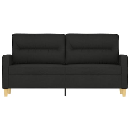 vidaXL Sofa 2-osobowa, czarna, 140 cm, tapicerowana tkaniną