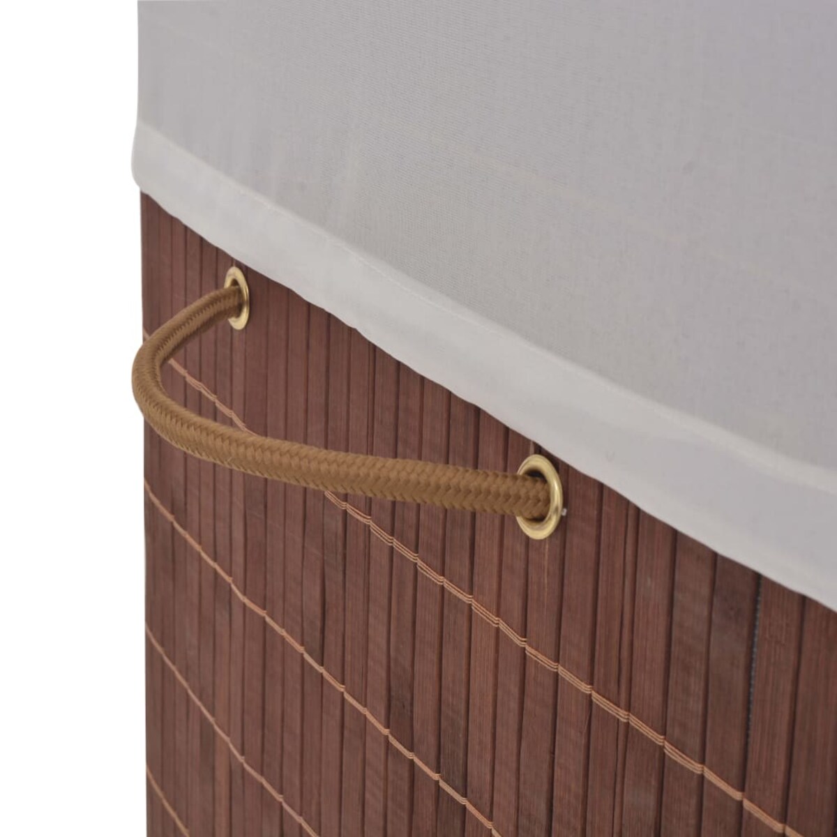 vidaXL Bambusowy kosz na pranie, prostokątny, brązowy