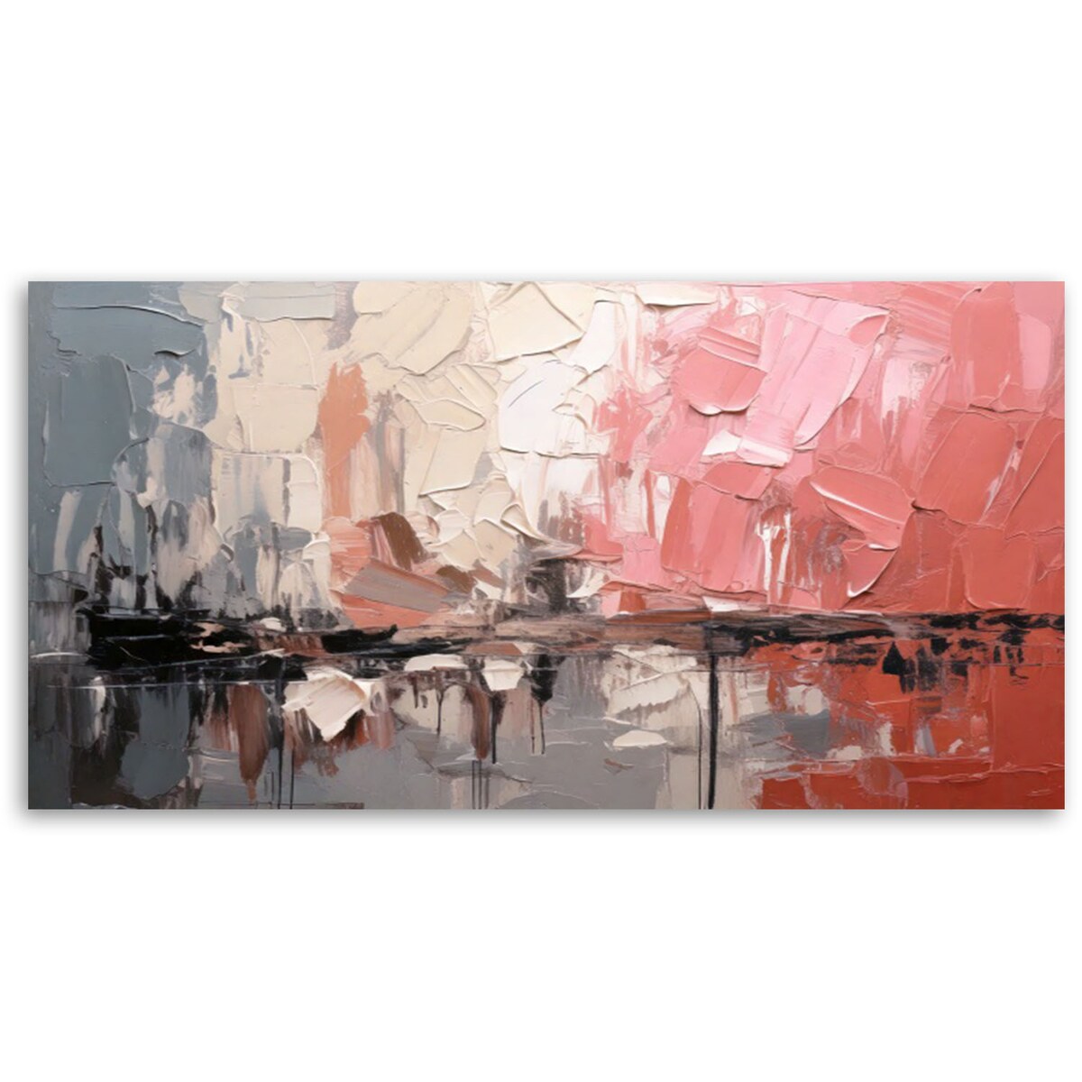 Feeby Obraz do salonu, Abstrakcyjna Kompozycja Różowy 80x40