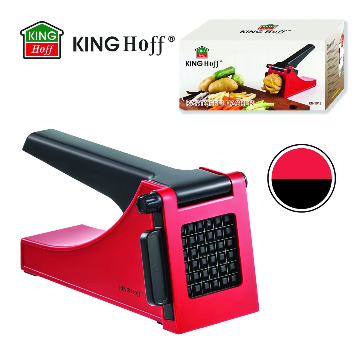 Maszynka do krojenia ziemniaków frytek czerwona KINGHOFF