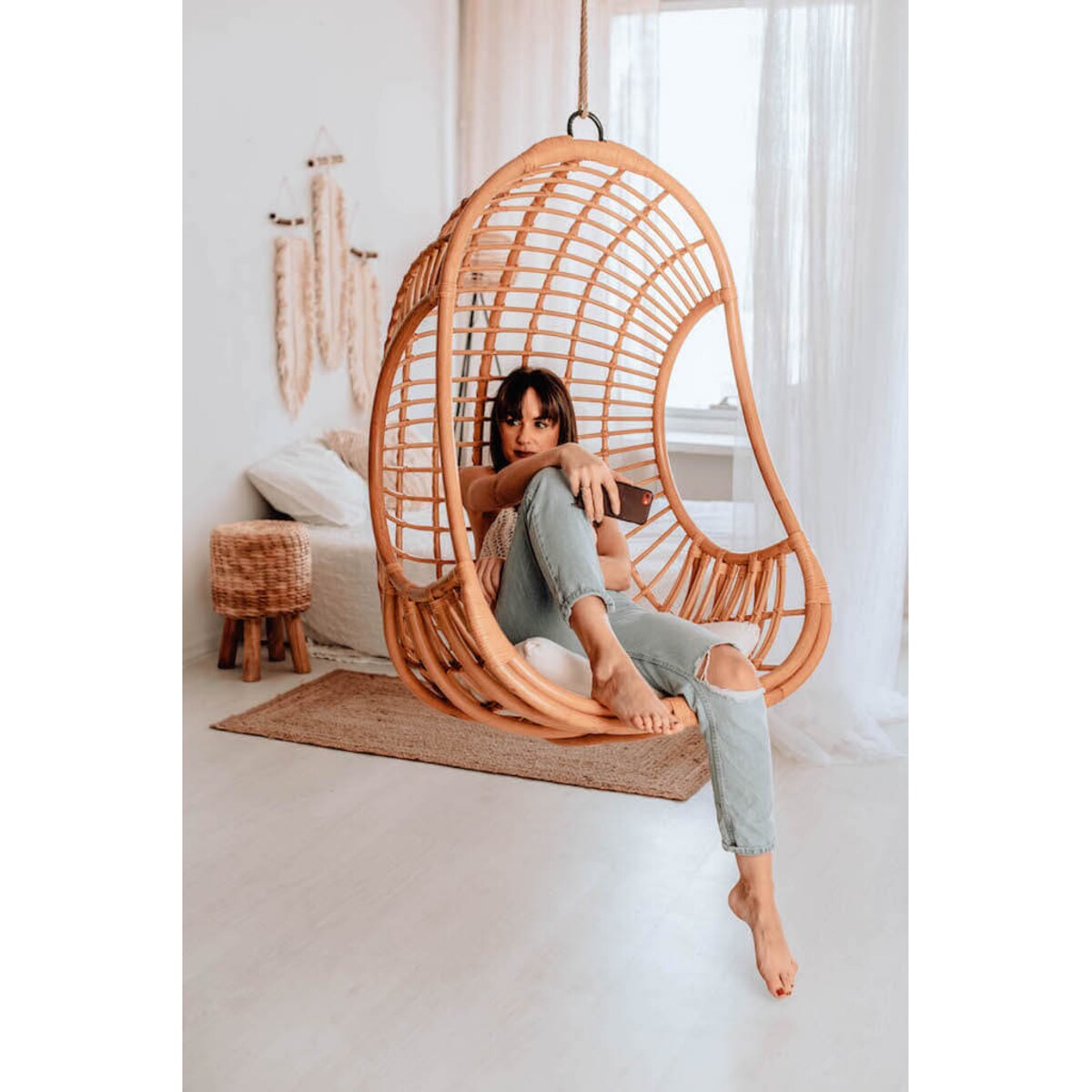 WISZĄCY FOTEL HUGO NATURALNY