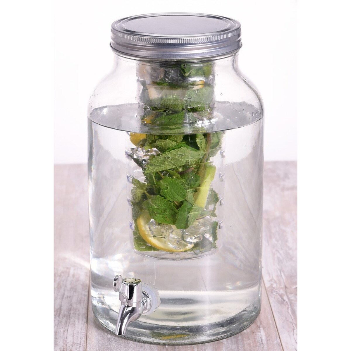 Dystrybutor na zimne napoje z kranikiem, 4 L, szklany