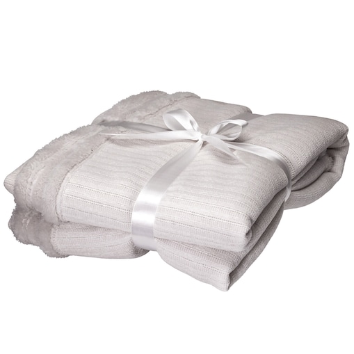 MIĘKKI KOC NARZUTA PLED NA ŁÓŻKO BARANEK SHERPA CIEPŁY 150x125 CM