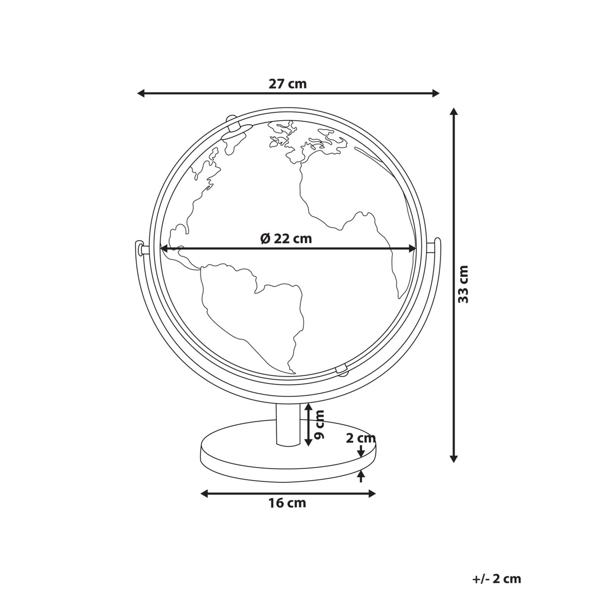 Globus 29 cm srebrny DRAKE