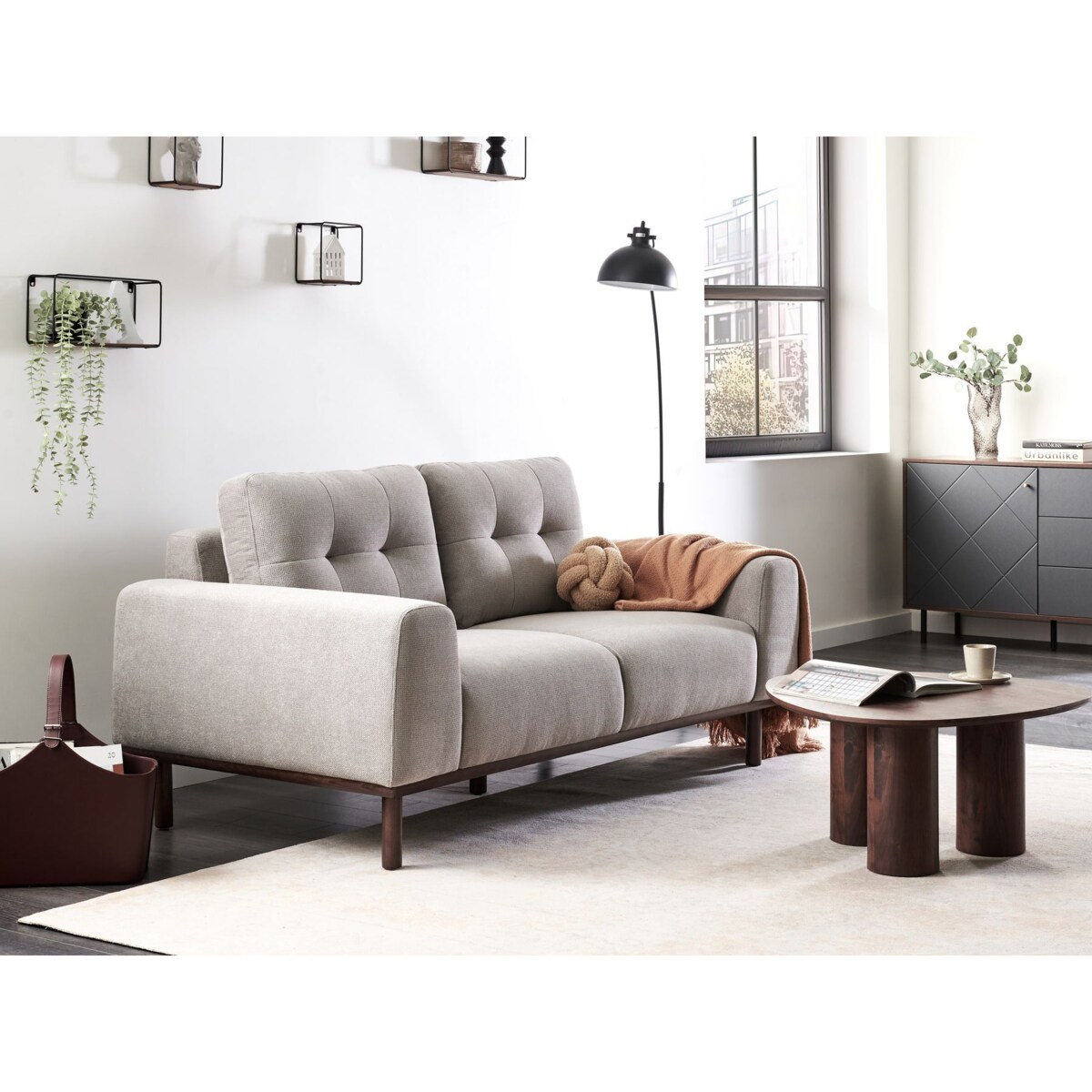 Sofa 2-osobowa jasnoszara LAURILA