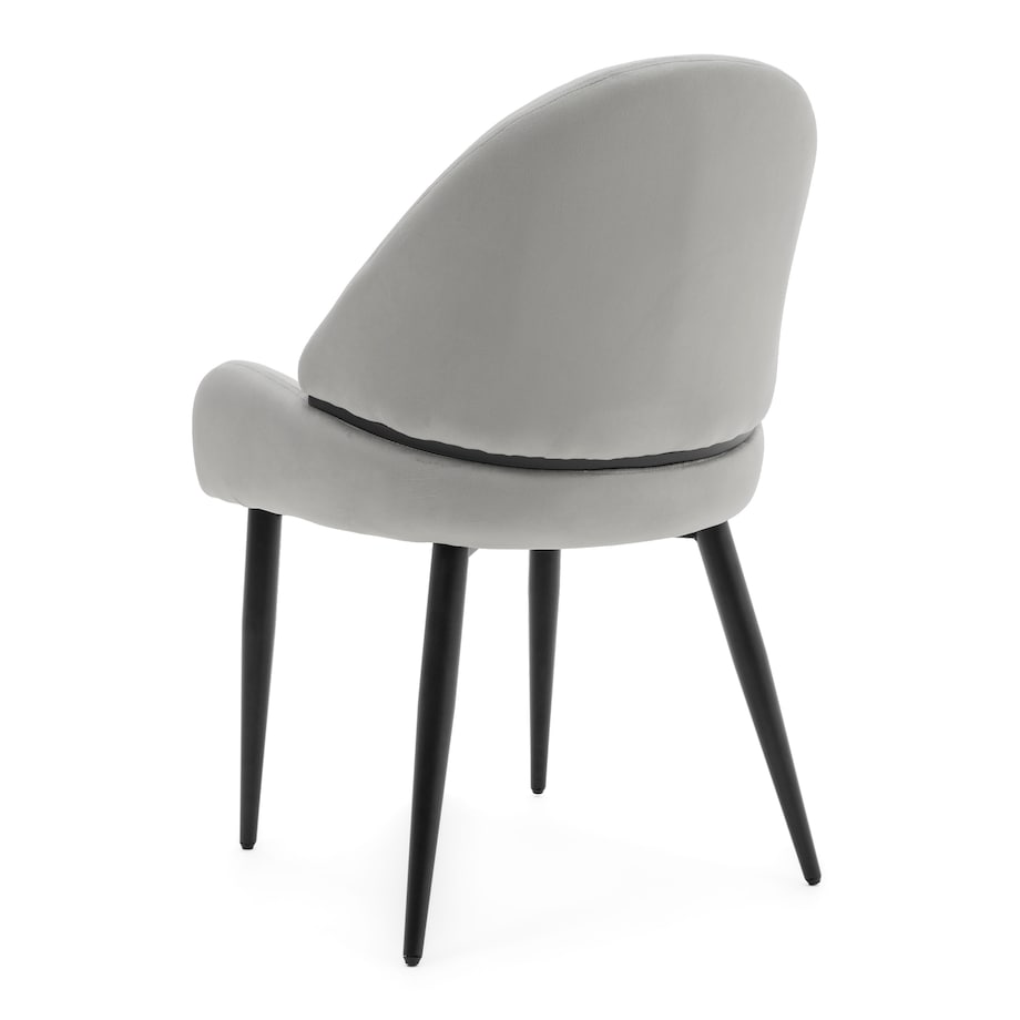 Krzesło tapicerowane welurowe do salonu BERGAMO jasnoszare