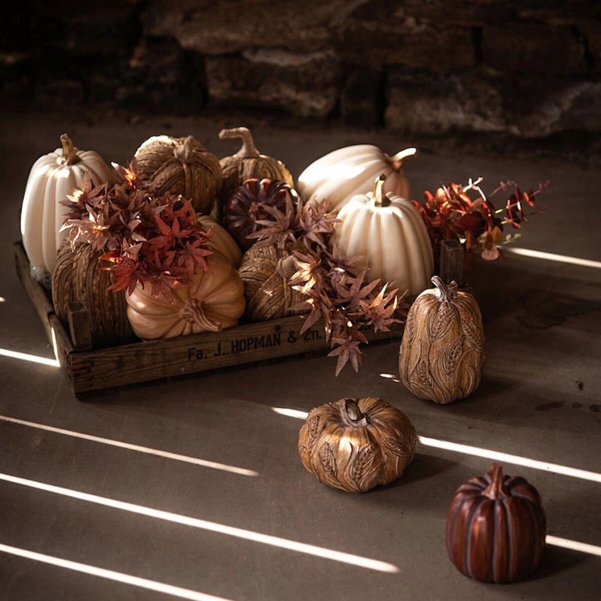 FIGURKA DYNIA BEŻOWA BOHO OZDOBNA NA HALLOWEEN JESIEŃ BALKON TARAS OZDOBA