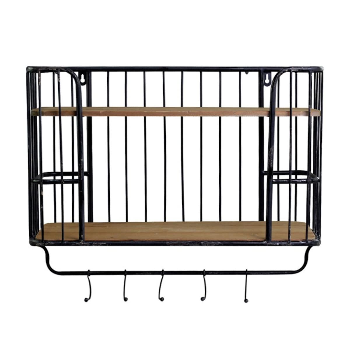 Półka ścienna druciana z haczykami wyższa 52 cm