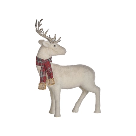 Figurka dekoracyjna renifer 51 cm biała MUSTOLA