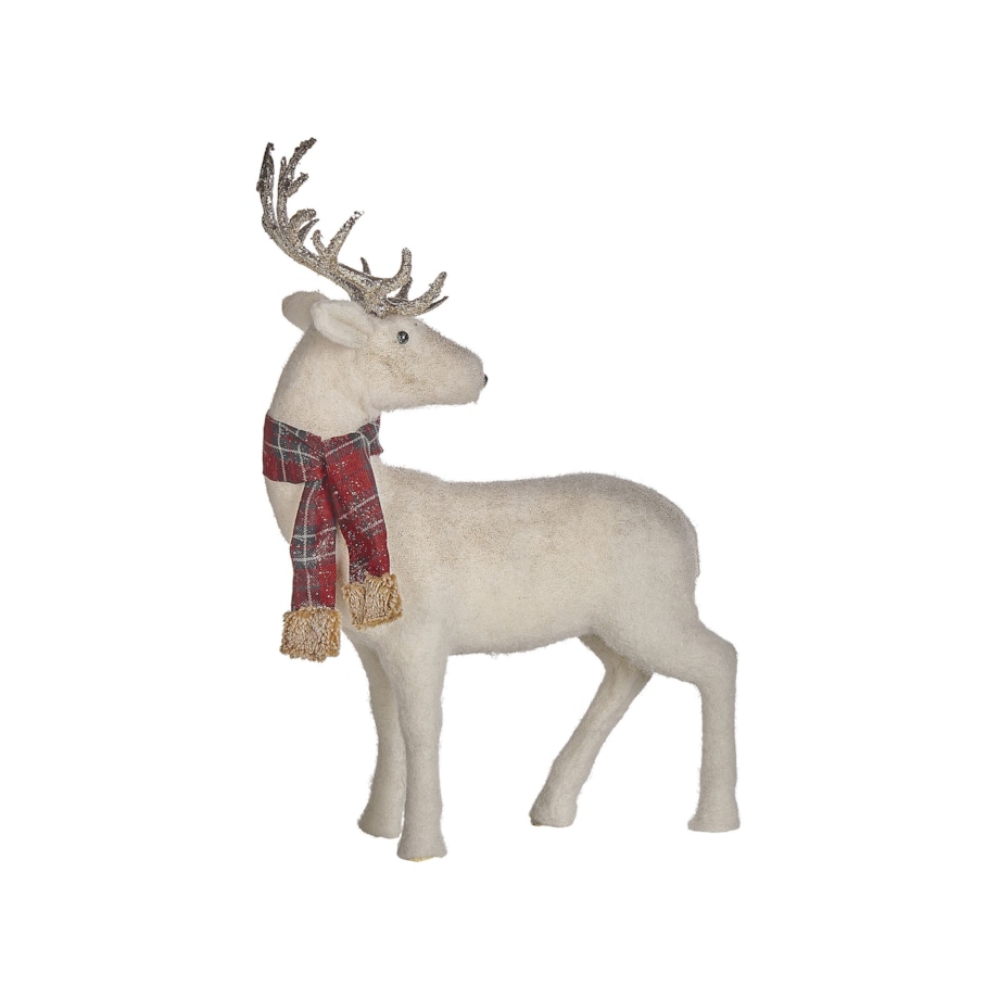 Figurka dekoracyjna renifer 51 cm biała MUSTOLA