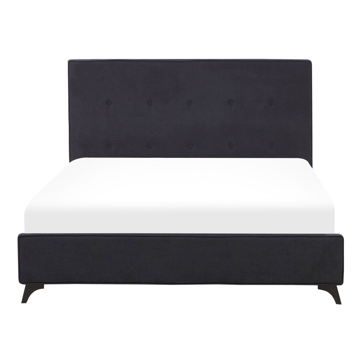 Łóżko tapicerowane 140 x 200 cm czarne AMBASSADOR