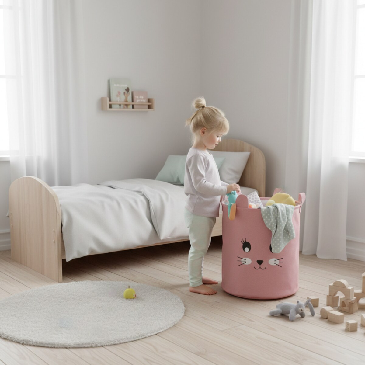 Kosz na zabawki klocki zamykany ze ściągaczem duży XXL organizer pojemnik