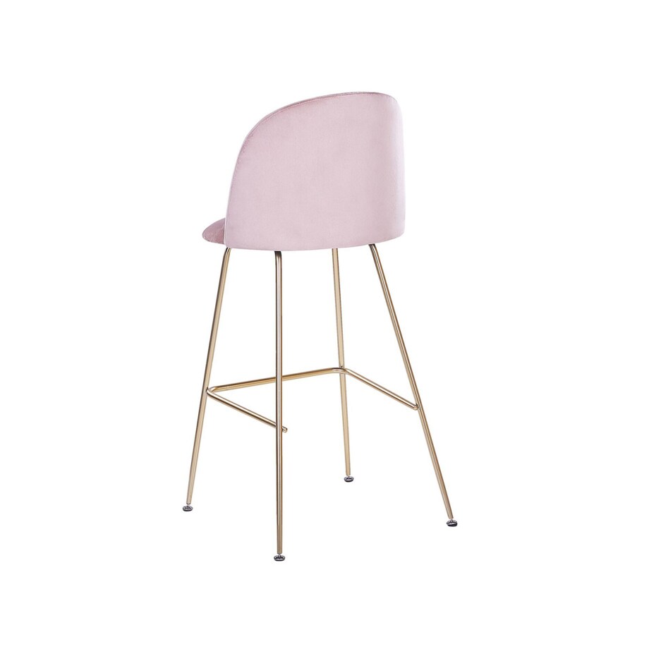 Zestaw 2 krzeseł barowych welurowy różowy ARCOLA