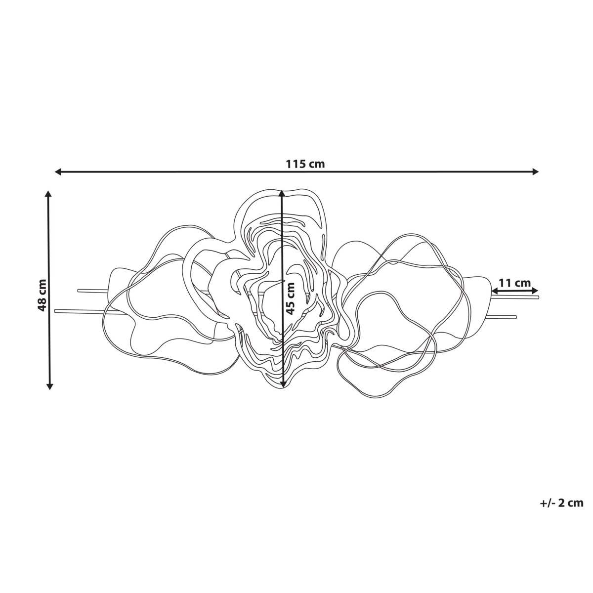 Dekoracja ścienna SALLINS Metal 48 cm Czarny