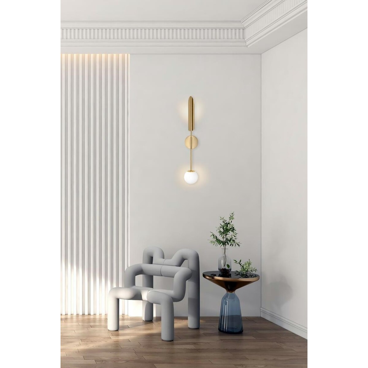 Lampa ścienna LUCCA złota 69 cm