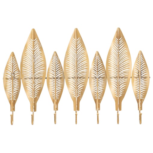 Wieszak do przedpokoju, wzór liści, 7 haczyków