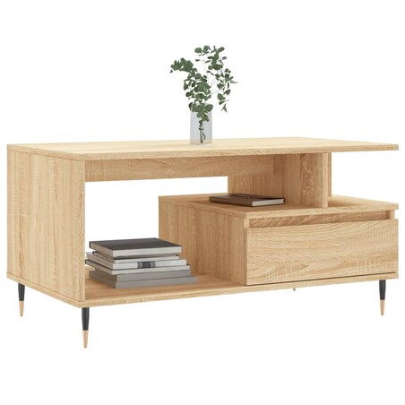 vidaXL Stolik kawowy, dąb sonoma 90x49x45 cm, materiał drewnopochodny