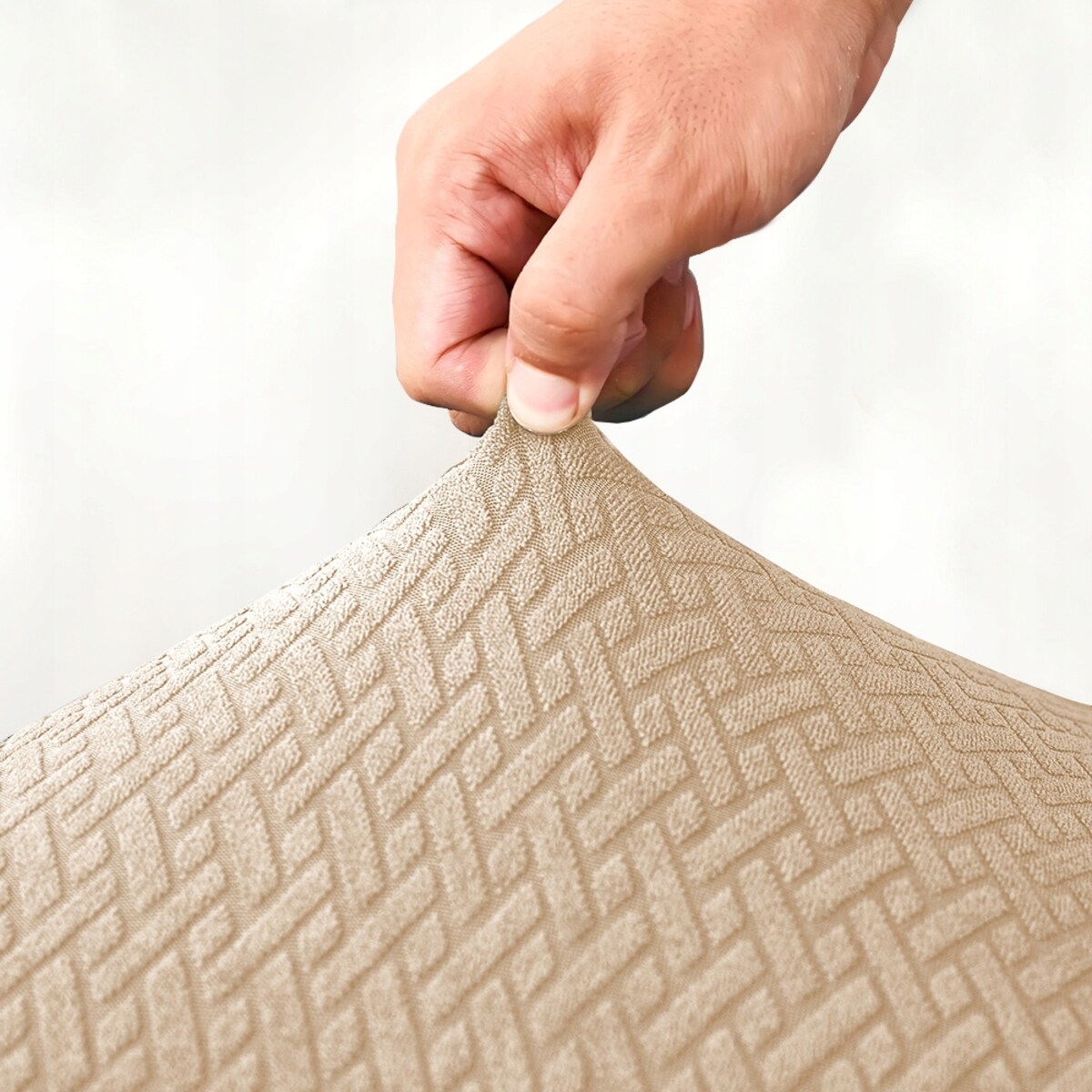 POKROWIEC NA SIEDZISKO 40x40cm BEŻOWY ŻAKARD ELASTYCZNY [60-Z1-BZ]