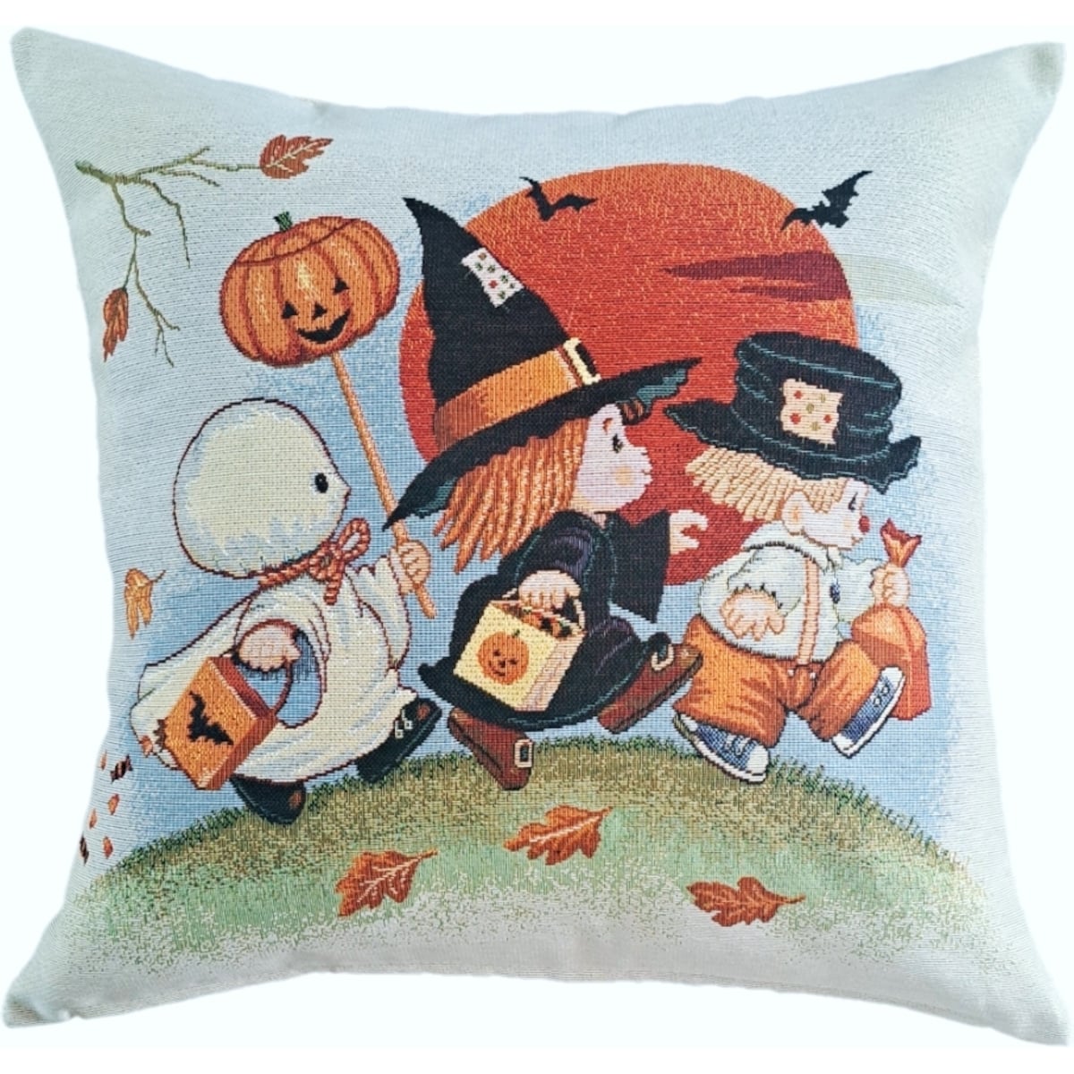 Poszewka Na Poduszkę Jasiek 45X45 Cm Żakardowa Dekoracyjna Ozobna Halloween