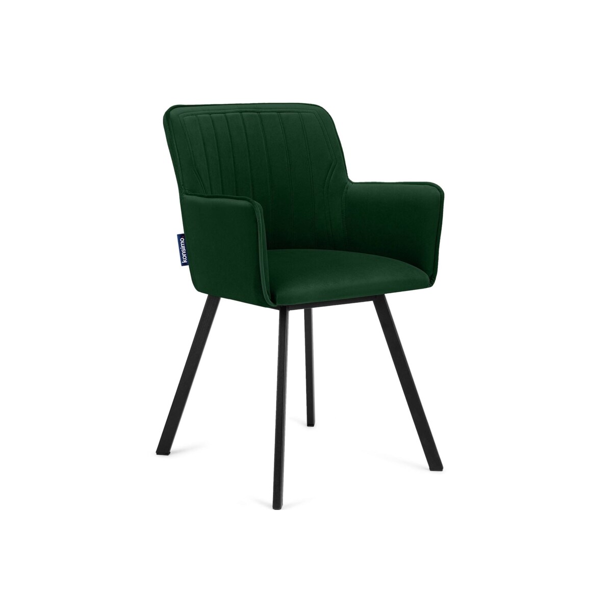 KONSIMO PYRUS welurowe krzesło ciemnozielone