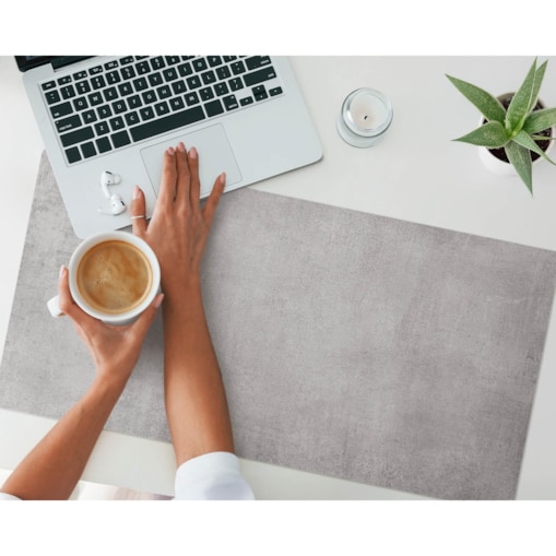 Szara mata na biurko Betonowa tekstura, 90x45 cm