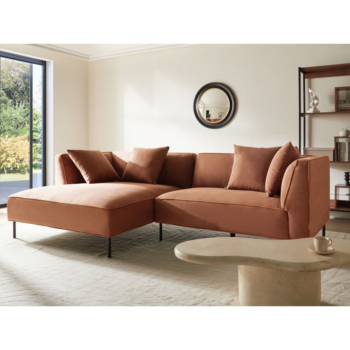 Narożnik dla 3 osób SATER Brązowy Prawostronny