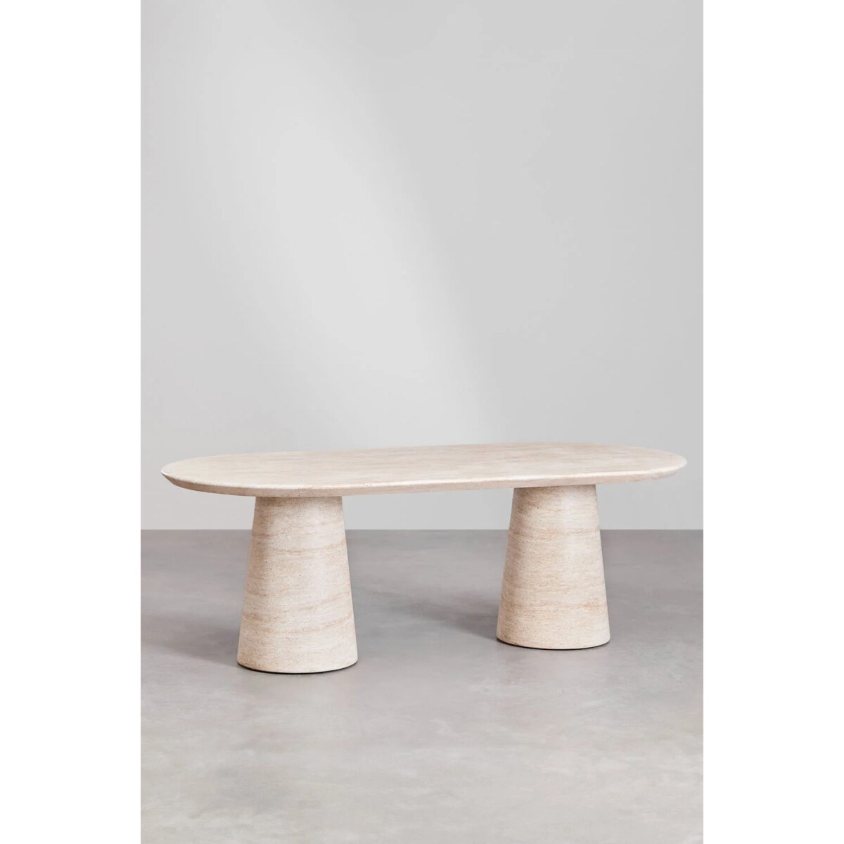 Owalny stół do jadalni z cementu Noemi 220x95 cm