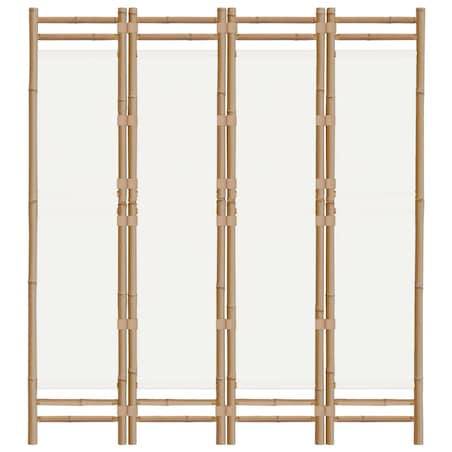 vidaXL Składany parawan 4-panelowy, 160 cm, bambus i płótno