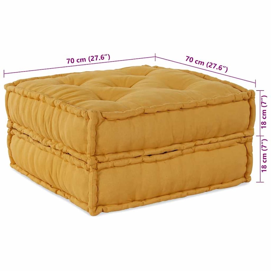 vidaXL Modułowa sofa, żółty, 70x70x36, tkanina