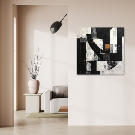 Obraz do salonu sypialni biura, Geometryczna abstrakcja czarno biała