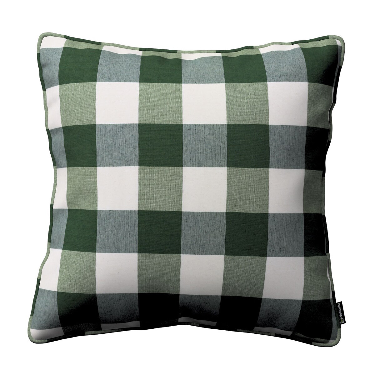 Poszewka Gabi na poduszkę 60x60 zielono-biała krata (5,5x5,5cm)