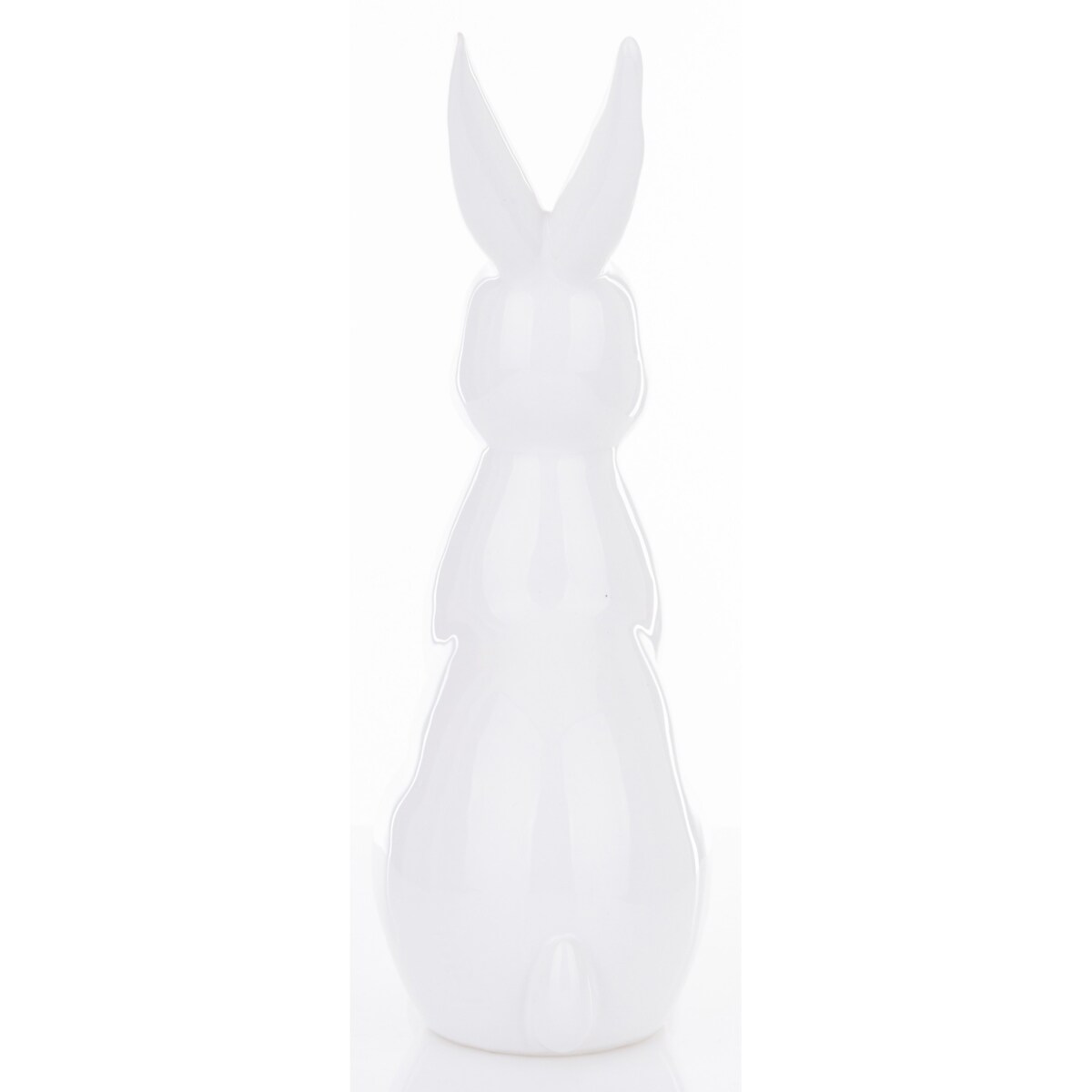 Dekoracja - siedzący biały królik 33x12x16 cm