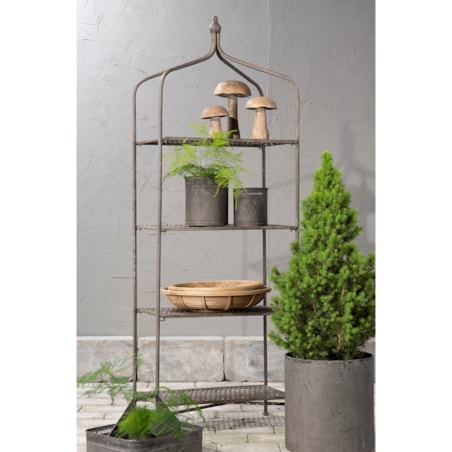 SZAFKA REGAŁ OGRODOWY METALOWY balkonowy na narzędzia rośliny kwietnik