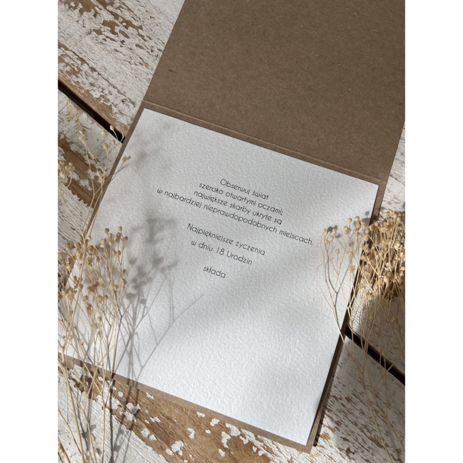 Wyjątkowa ręcznie robiona kartka na 18-ste urodziny, osiemnastka, pomysł na prezent na osiemnastkę - maki