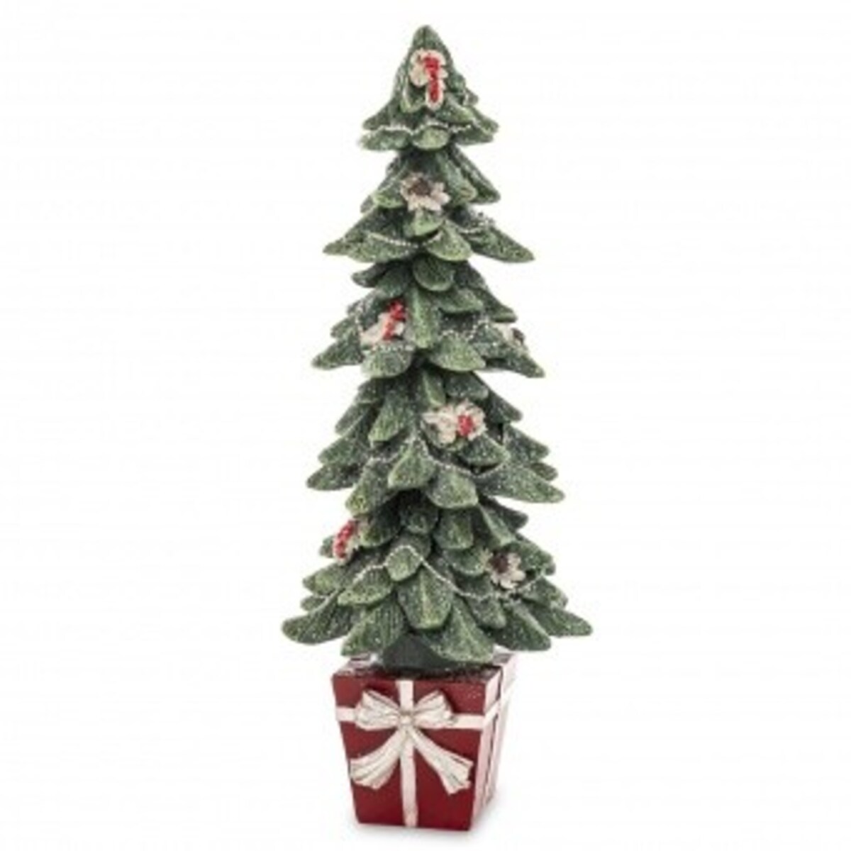 Dekoracja - choinka w czerwonym pudełku 32x13x13 cm