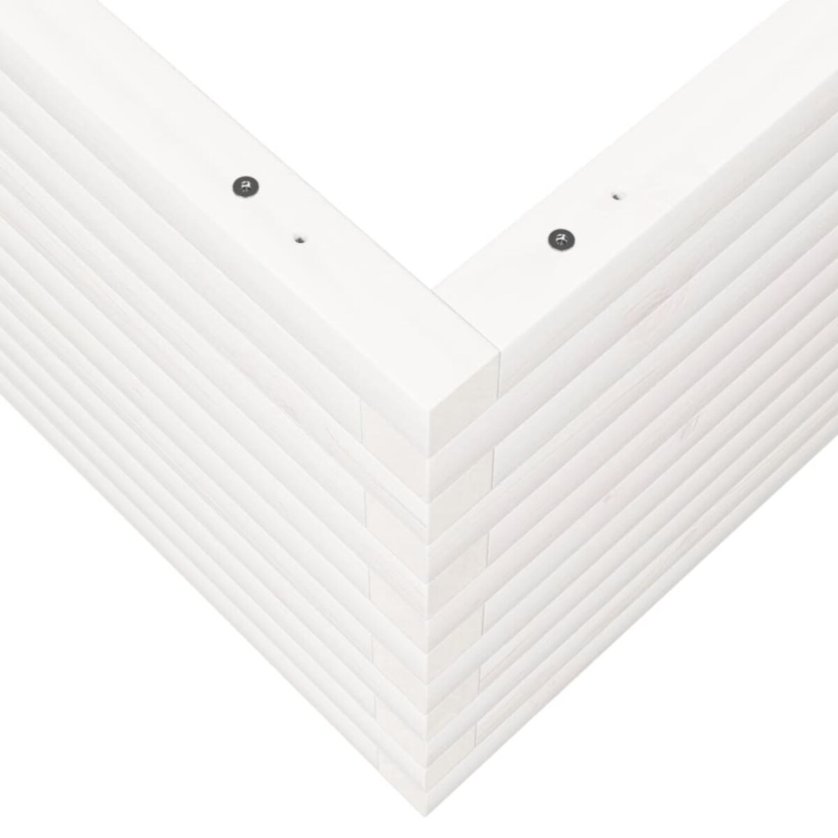 vidaXL Donica ogrodowa, biała, 90x90x46 cm, lite drewno sosnowe