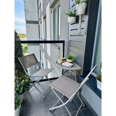 Meble Na Balkon Ogród Taras Komplet Stół 2 Krzesła Zestaw Ogrodowe