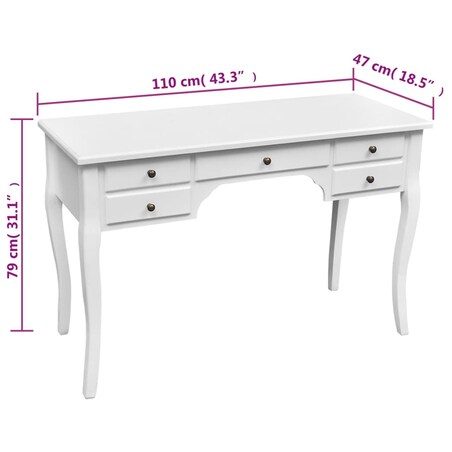 vidaXL Biurko w stylu francuskim z 5 szufladkami