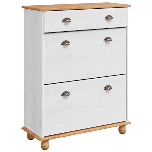 vidaXL Szafka na buty ASKIM Biały 85 x 35 x 108 cm Lite drewno sosnowe