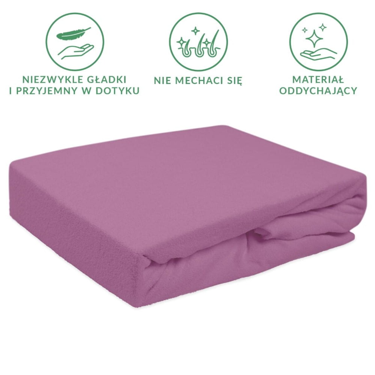 Prześcieradło frotte z gumką 140x200 kolor jasny fiolet