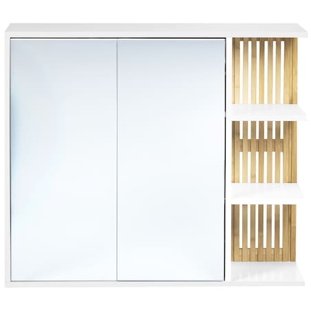 Szafka łazienkowa wisząca z lustrem NUBES 80 cm 70 cm Biały
