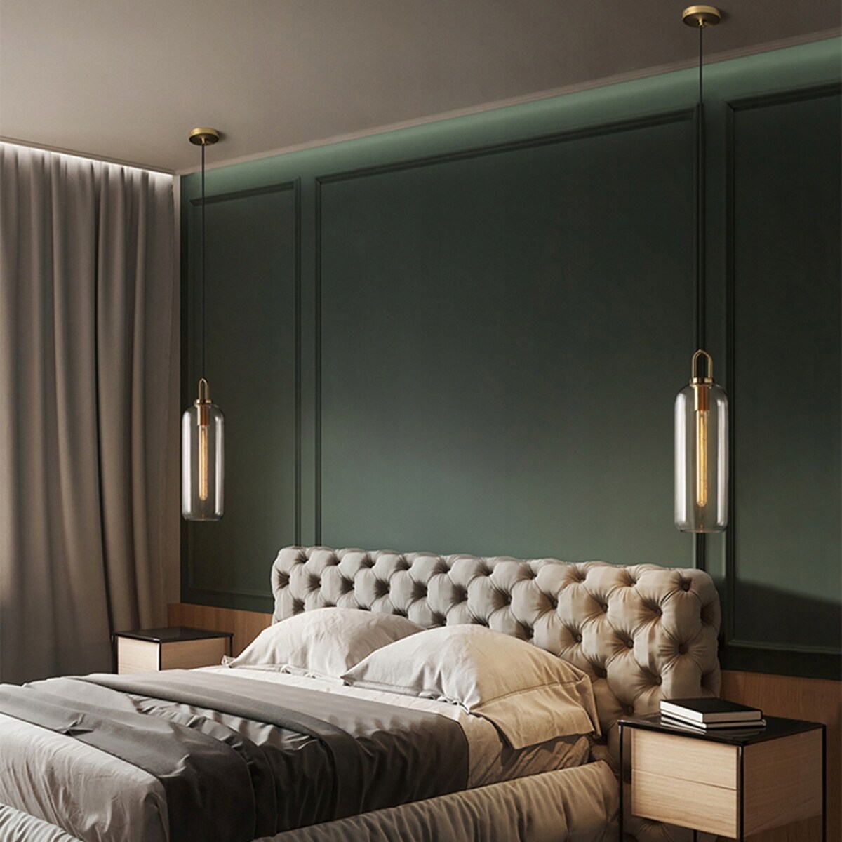 Lampa Wisząca Sufitowa Żyrandol E27 Szklana Tuba