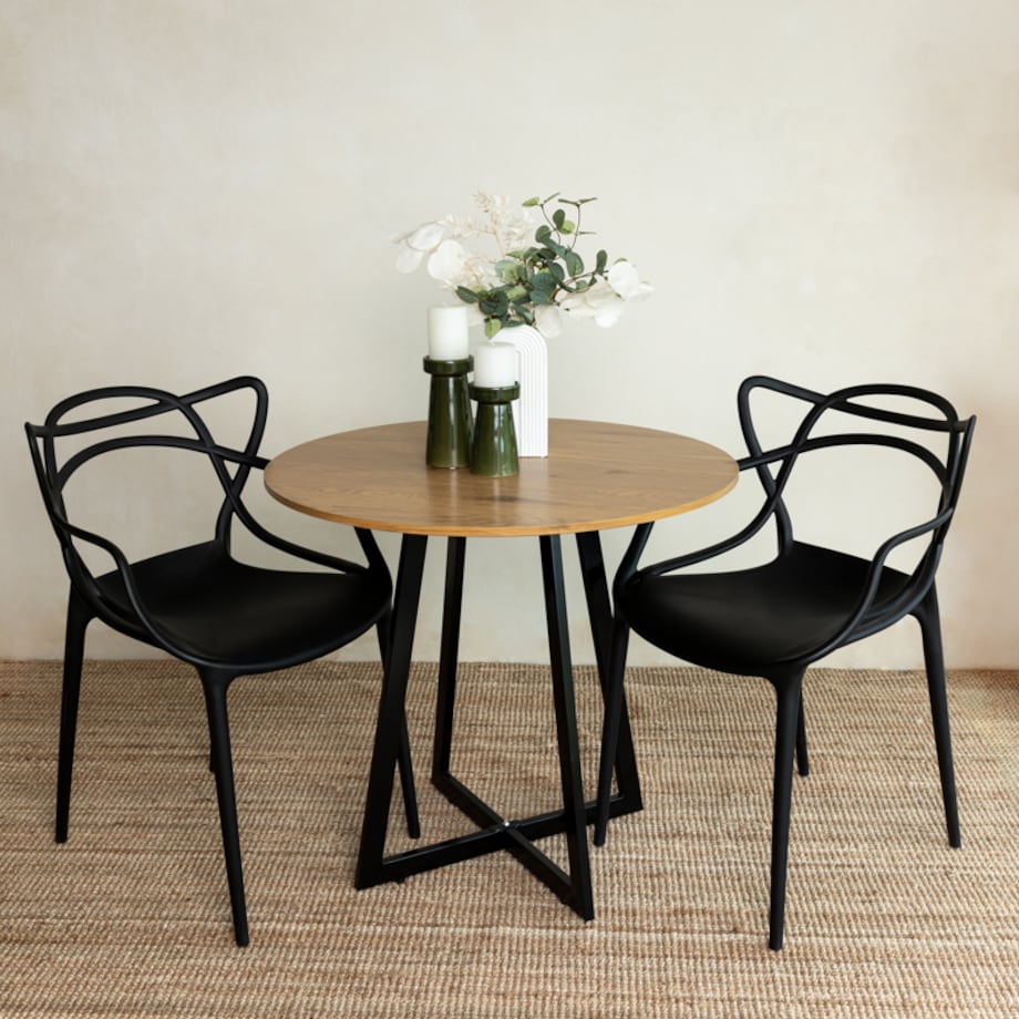 Stół okrągły 80 cm do salonu jadalni nowoczesny loftowy kolor drewna