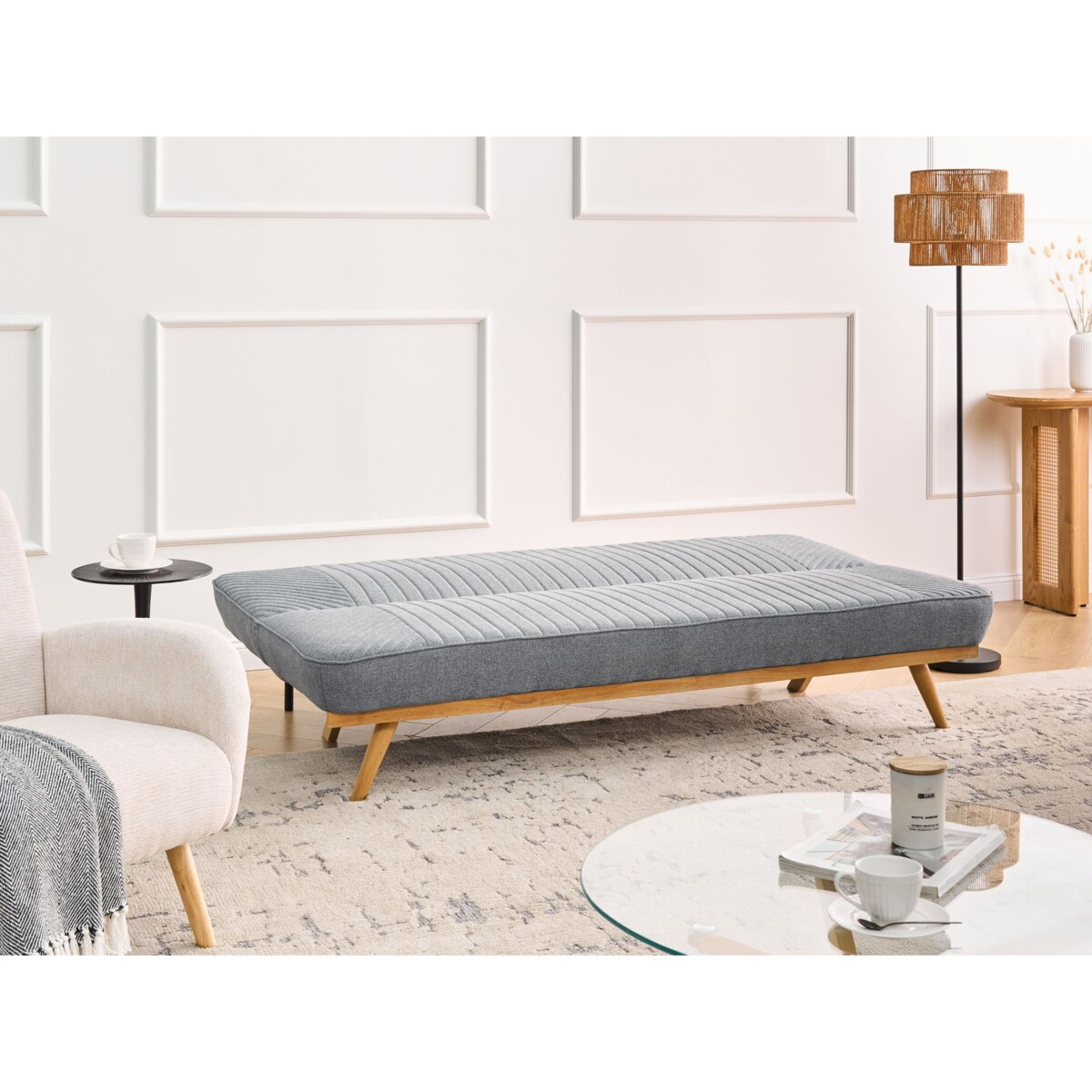 Sofa rozkładana dla 2 osób KALFAFEL Ciemnoszary