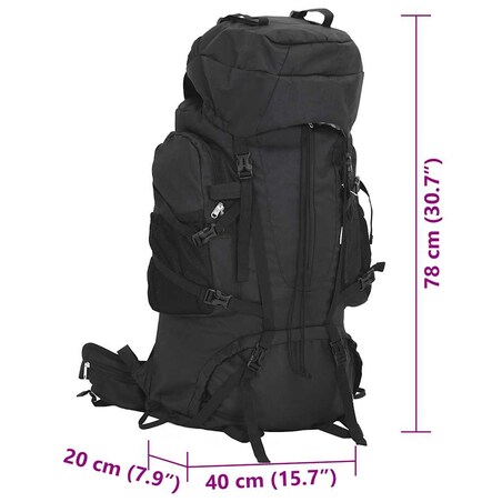 vidaXL Plecak turystyczny, czarny, 80 L, tkanina Oxford