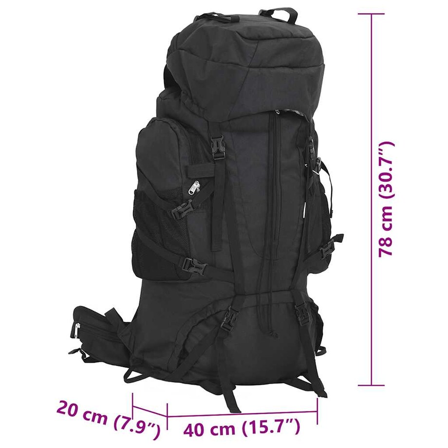 vidaXL Plecak turystyczny, czarny, 80 L, tkanina Oxford