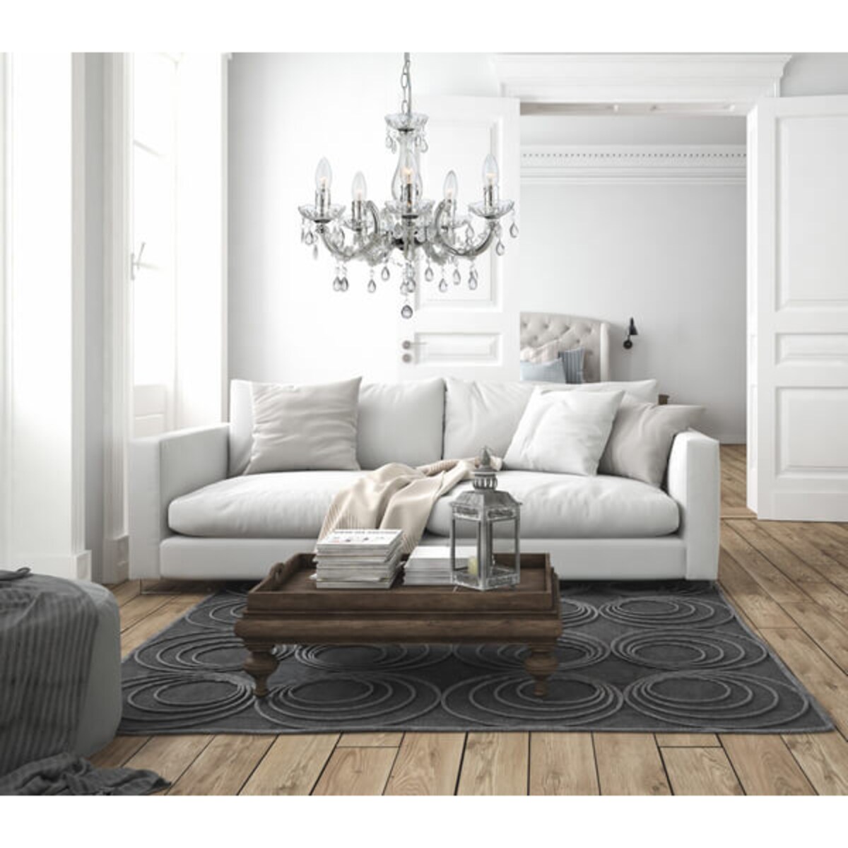 Wisząca lampa Cuimbra 63116-5 do jadalni kryształki chrom