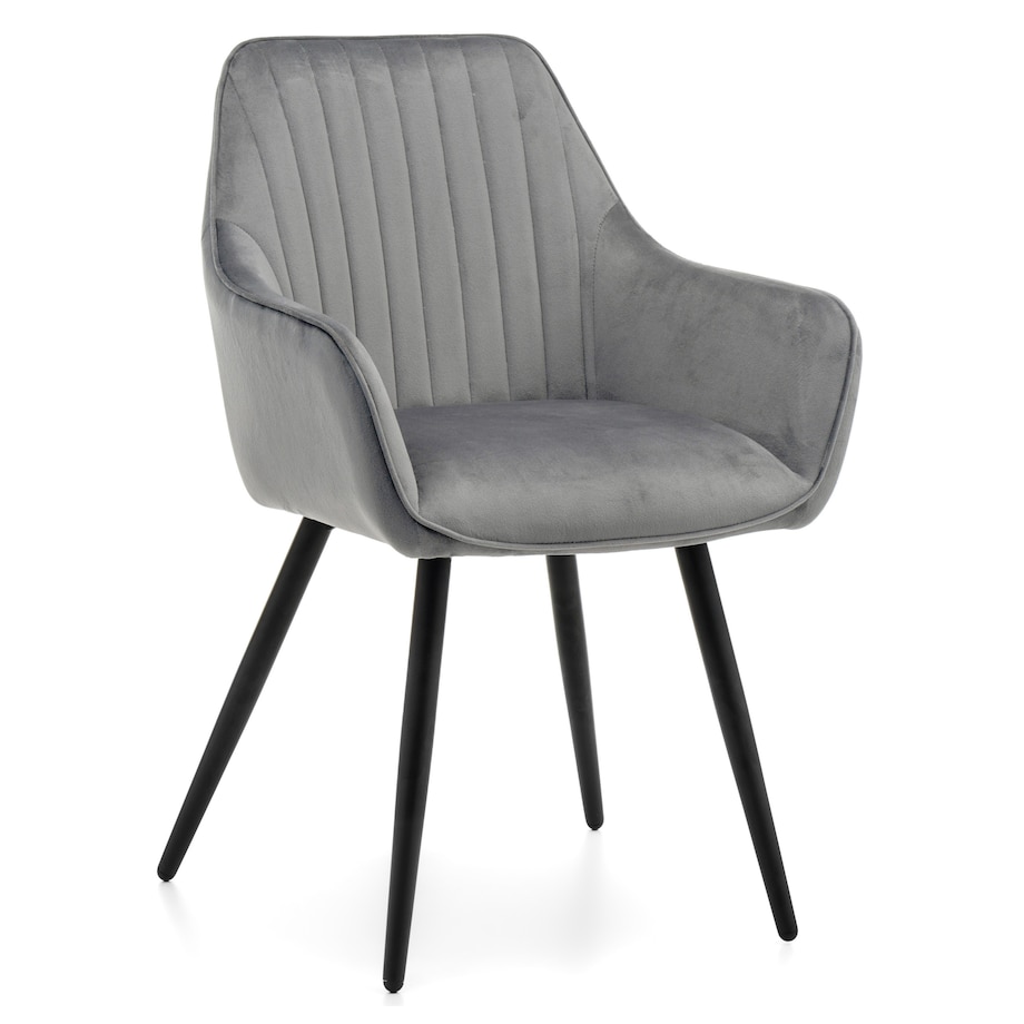 Krzesło tapicerowane pikowane welurowe do salonu jadalni nowoczesne PASSO jasnoszare