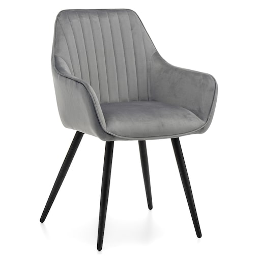 Krzesło tapicerowane pikowane welurowe do salonu jadalni nowoczesne PASSO jasnoszare