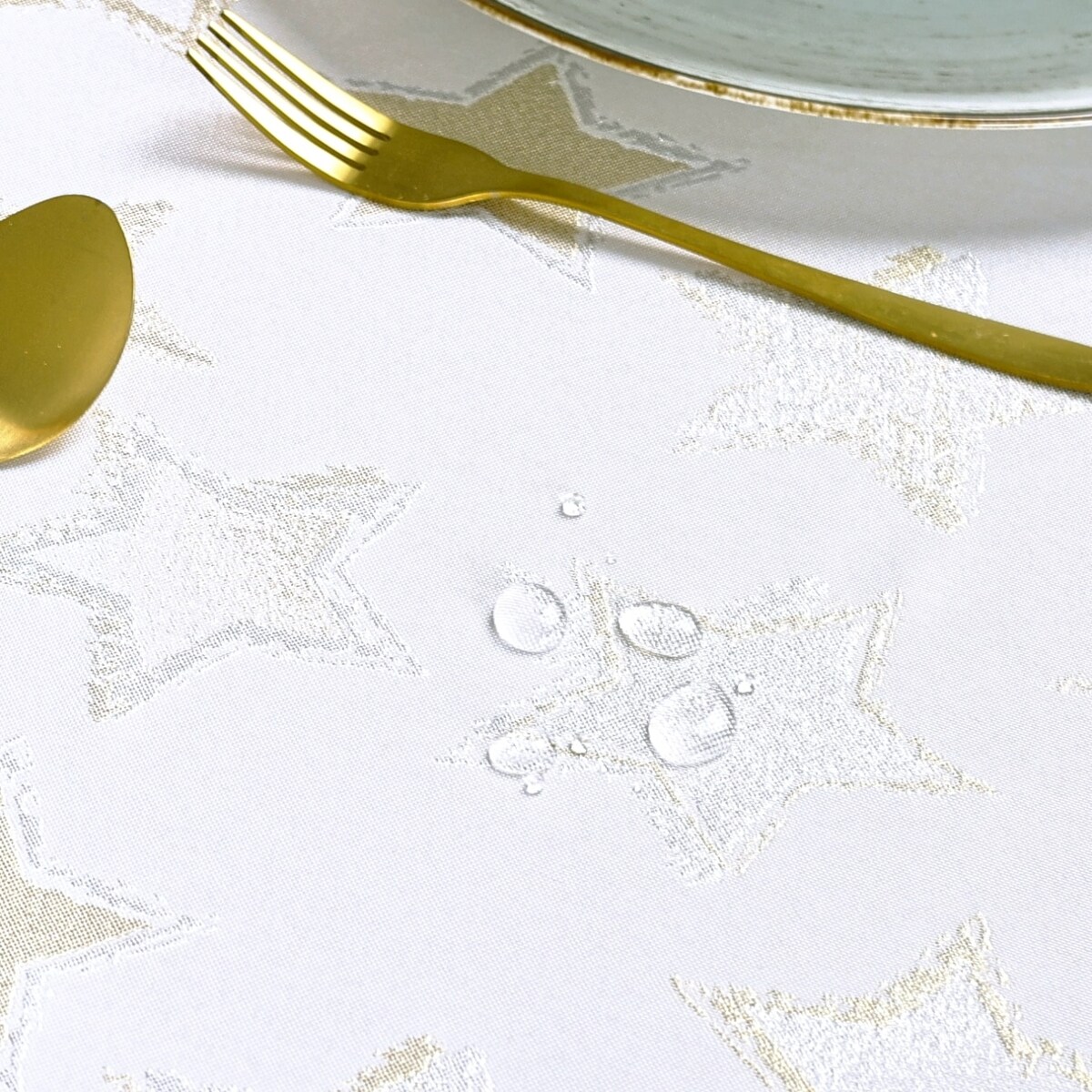 Obrus bożonarodzeniowy Gwiazdki - Srebrno-Złoty Blask - 130x220 cm - wielokolorowy